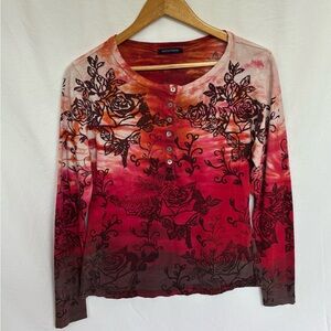 Boston Proper Multicolor Floral Button Down Shirt